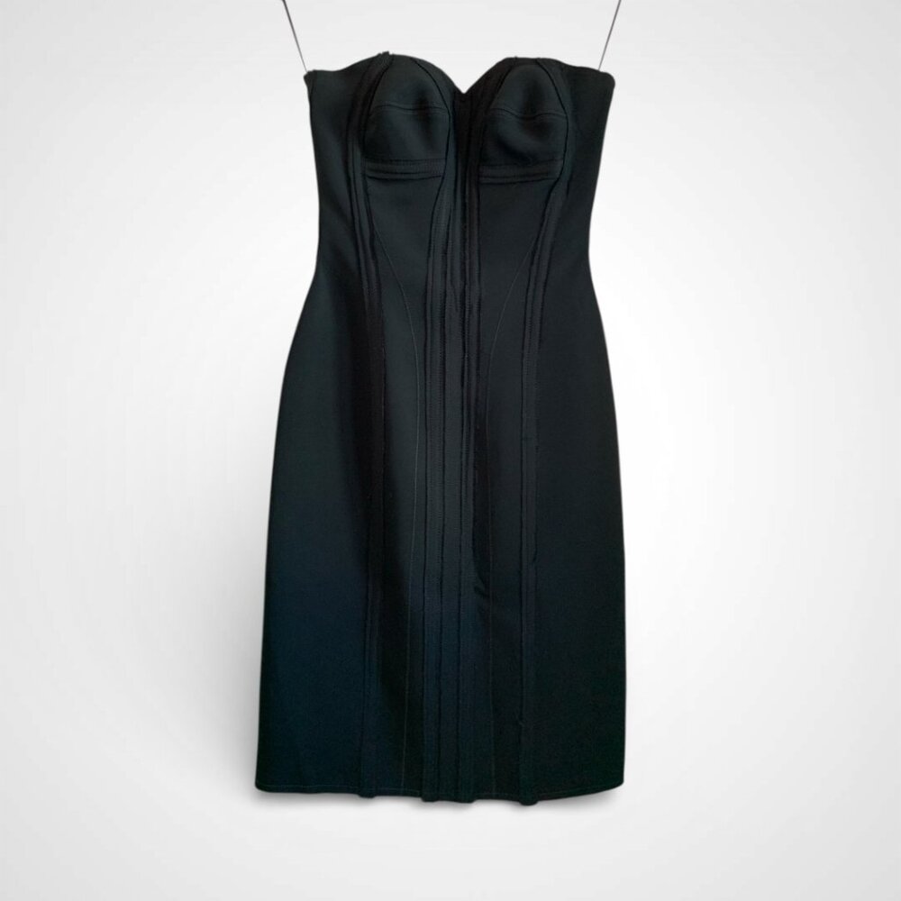 Lanvin neoprene strapless dress, Black, Alber Elbaz Era. Size 36